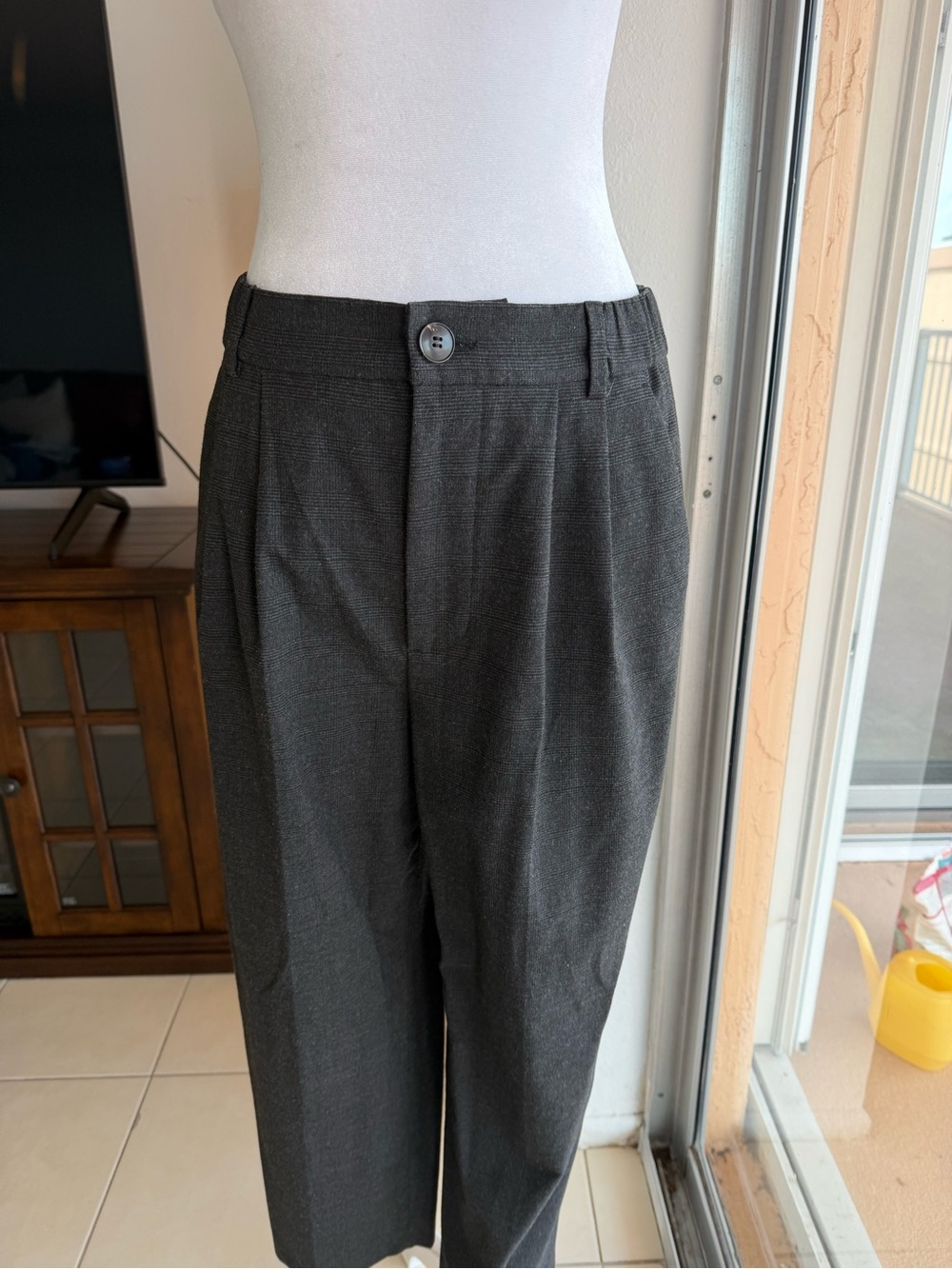 Zara Charcoal Gray Waistband Trousers